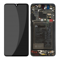 Pantalla completa con marco y batería para Huawei Mate 20 HMA-L29 negra original(Service Pack) COBOPHONE